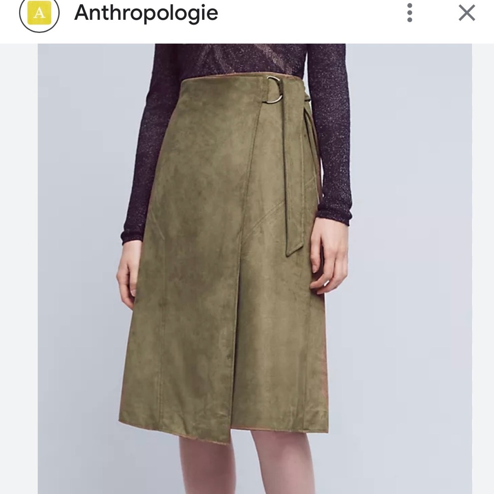Maeve Anthropologie Ariana Vegan Suede Wrap Skirt